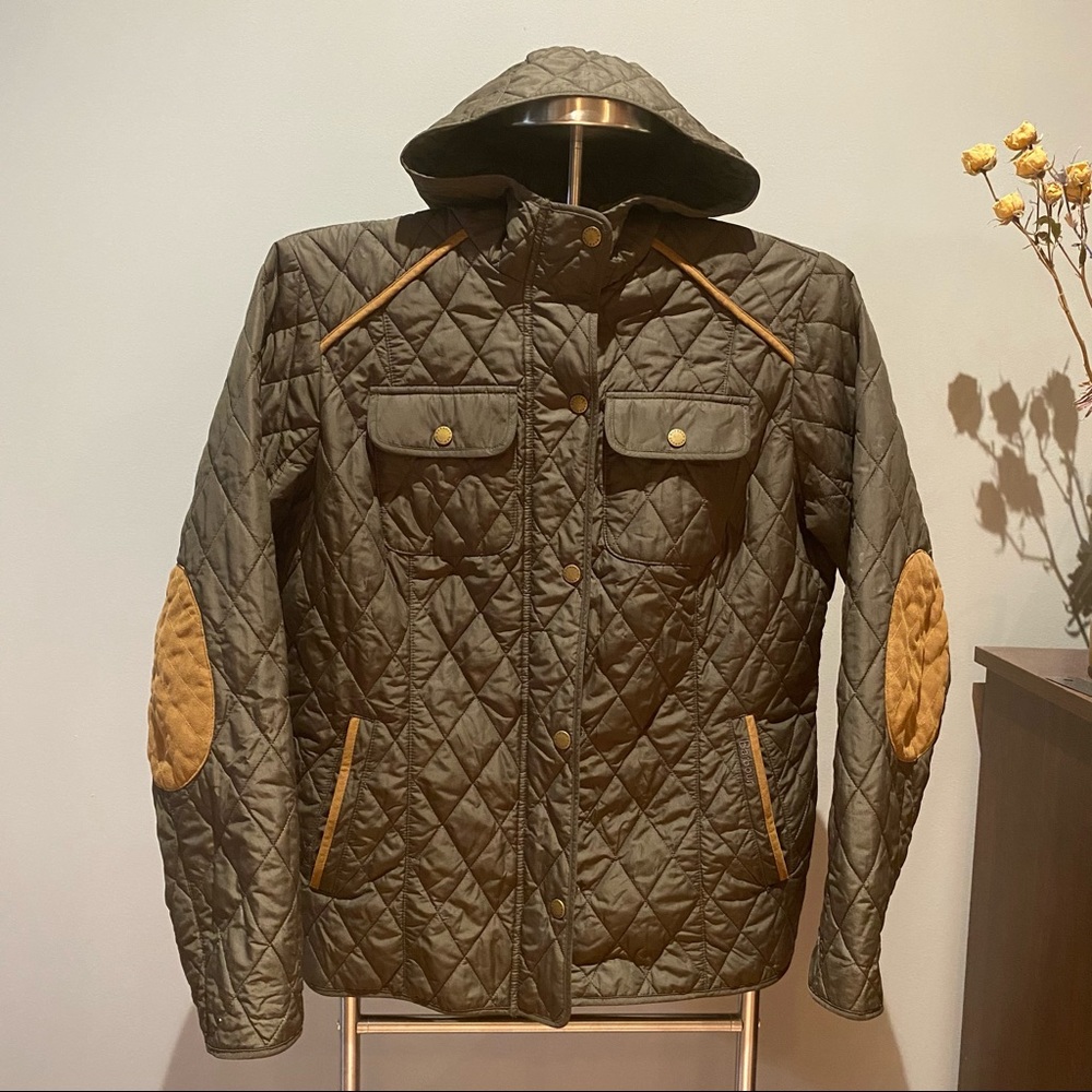 Barbour Quilted Olive Jacket - Size 14 US